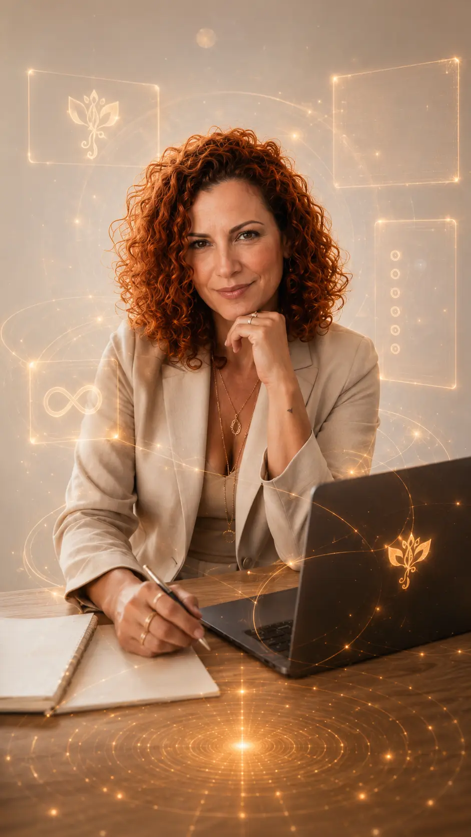 Jaya Roberta trabalhando com inteligência artificial em seu notebook